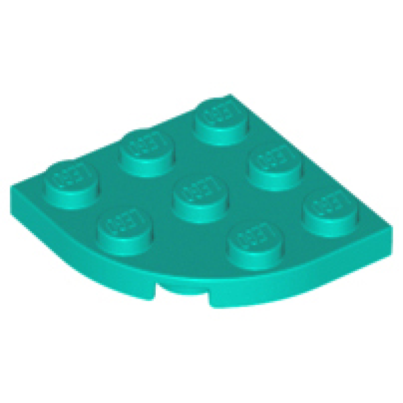 Plaat, Rond Hoek 3x3 Dark Turquoise